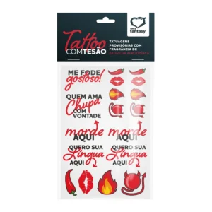Tatuagem Feminina Sexy Cartela com Tesão com Fragrância