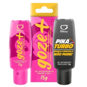 Kit Goze+ Acelerador do Prazer 4 em 1 e Pika Turbo Gel Retardante Masculino