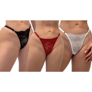 Calcinha Delicia em Renda e Fio Dental com Pingente Hot Love