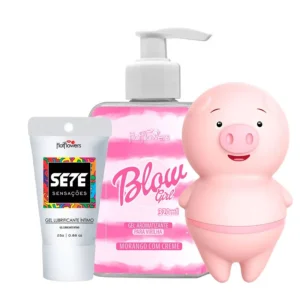 Kit Erótico com Blow Girl, Estimulador Porquinho e Sete Sensações
