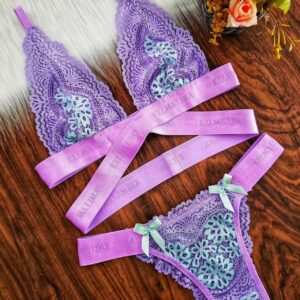 Conjunto Polly Lilás Com Verde