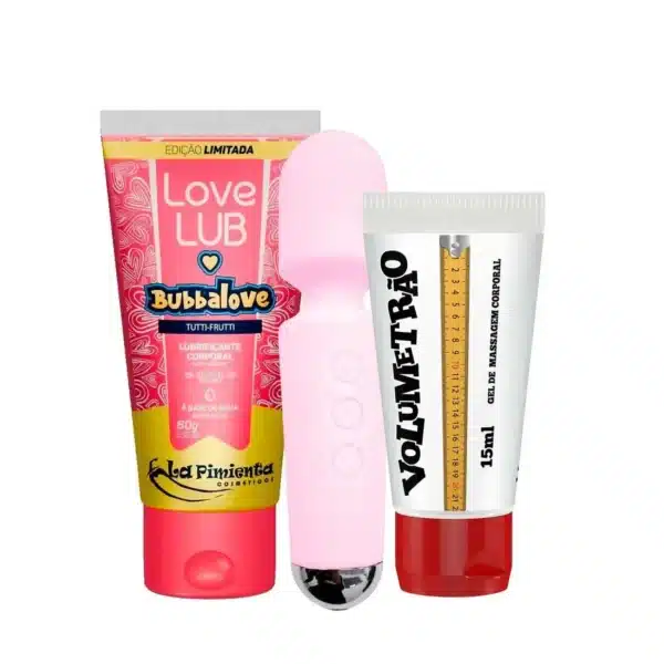 Kit com Varinha Volumetrão e Love Lub Bubbalove